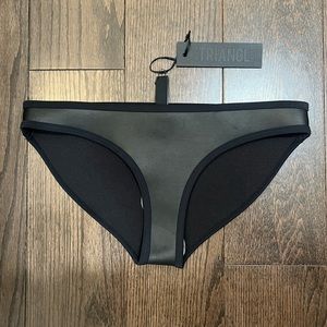 Black Leather Triangl Bathing Suit Bottoms